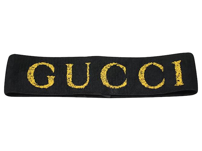 Diadema de Esponja Gucci Teban en Poliéster Negro  ref.477693