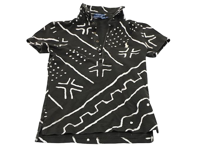 Camicia Ralph Lauren The Skinny Polo stampata in cotone stampato nero  ref.477701