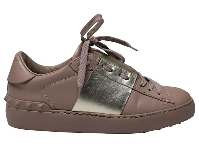 Valentino Garavani Open for a Change Sneakers in Old Rose Calfskin Leather Pink Pony-style calfskin  ref.477787