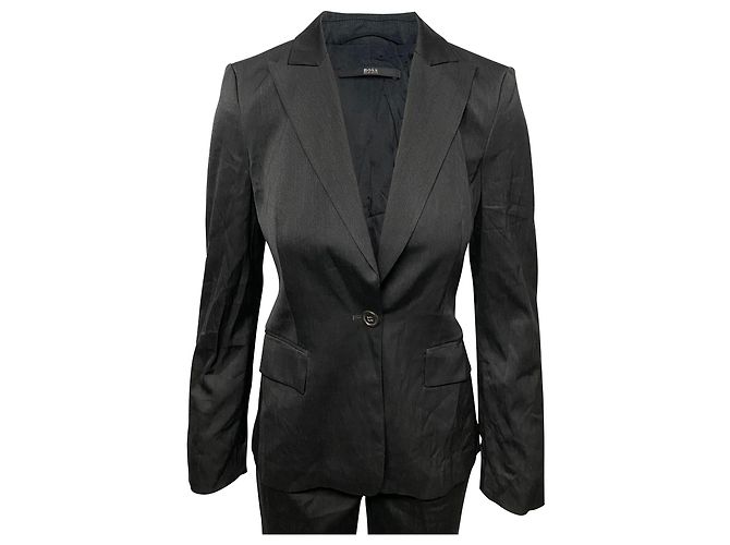 Chaqueta Hugo Boss Blazer en lana negra Negro