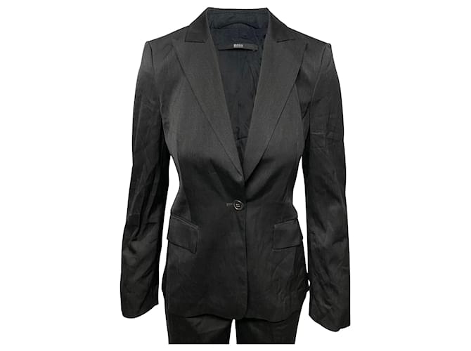 Hugo Boss Blazer Jacke aus schwarzer Wolle  ref.477825