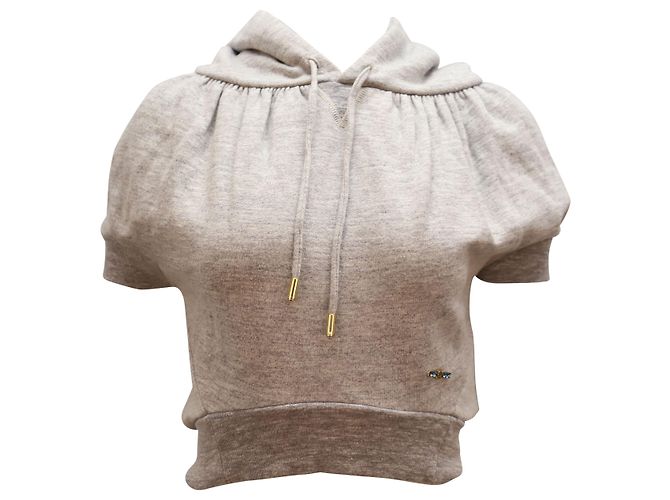 Dsquared2 Dsquared² Top Cropped Hoodie com Enfeite em Algodão Cinza