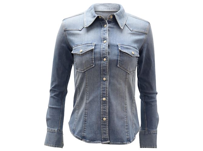 A.L.C EN.l.do. Camisa abotonada Sullivan en denim de algodón azul