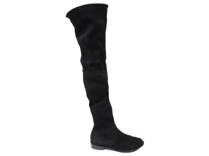 Stuart Weitzman Lowland Over The Knee Boots in Black Suede