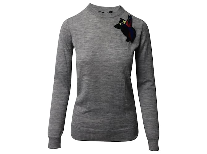 Proenza Schouler Patch Sweater in Grey Wool  ref.477953
