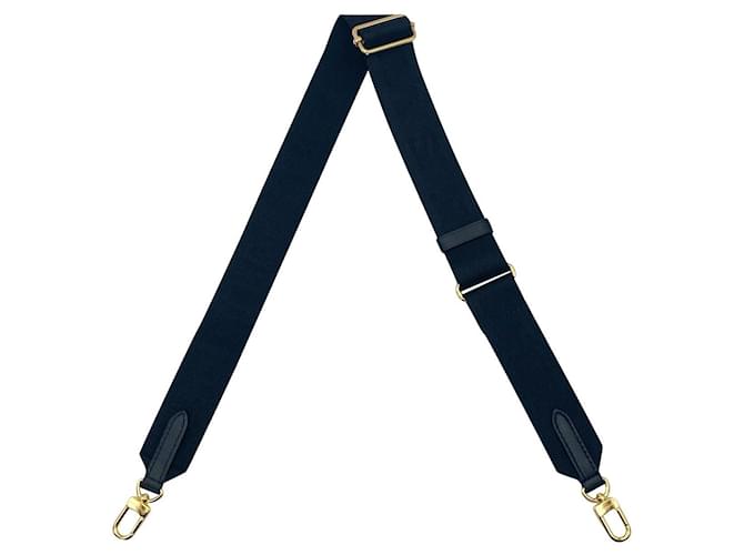 Removable adjustable Louis Vuitton Coussin shoulder strap in black Leather Cloth  ref.477993