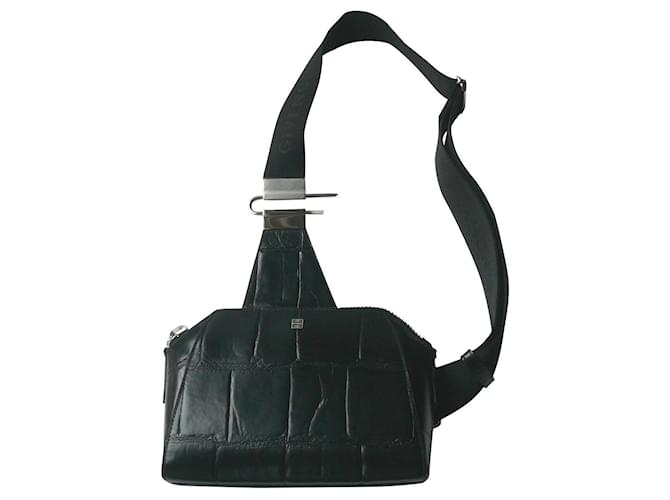 GIVENCHY - Borsa a tracolla piccola Antigona in pelle effetto coccodrillo  NEW Nero ref.478010 - Joli Closet