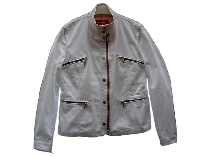 Burberry Jacke Weiß Baumwolle