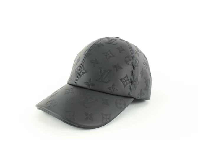 Louis Vuitton Black Leather Monogram Shadow Baseball Cap Hat ref.478273 -  Joli Closet