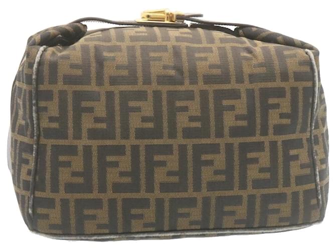 Fendi Vanity Bag Zucca Ladies Canvas Leather Handbag Makeup Cosmetics