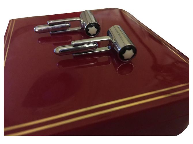 Montblanc silver cufflinks Silver hardware