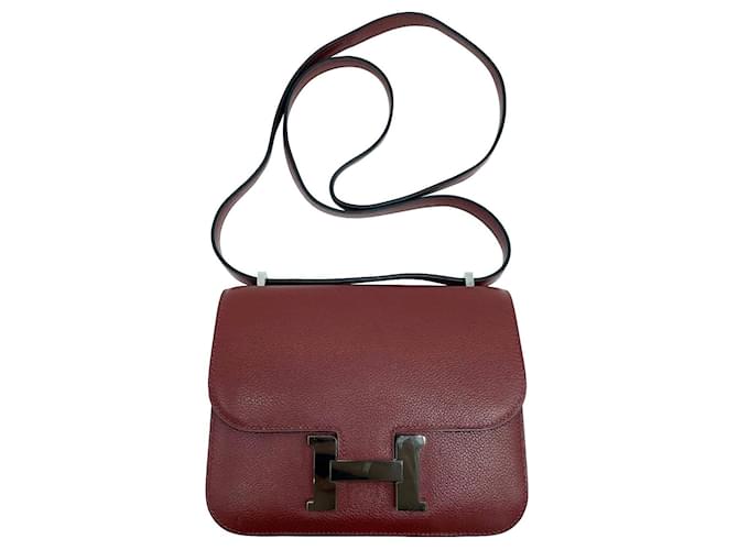Constance Hermès Handbags Red Leather  ref.479197