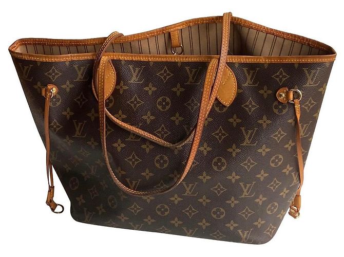 Neverfull Louis Vuitton MM inesistente Marrone scuro Pelle