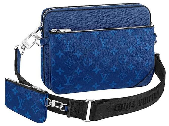 Louis Vuitton Bandolera LV Trio azul nuevo Cuero  ref.479232