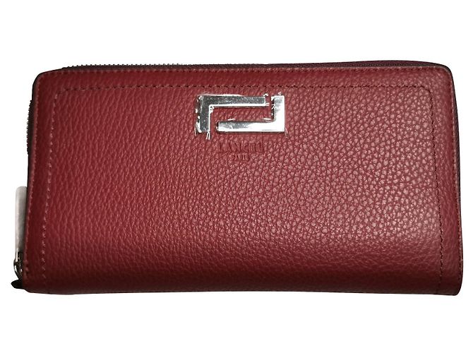 Lancel Zip Continental Wallet Blackcurrant Leather Dark red Silver hardware
