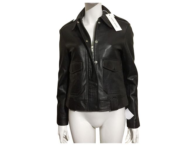 Each X Other Chaqueta de cuero estilo motero negro