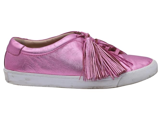 Loeffler Randall Logan Tassel Sneakers in Pink Leather  ref.479581