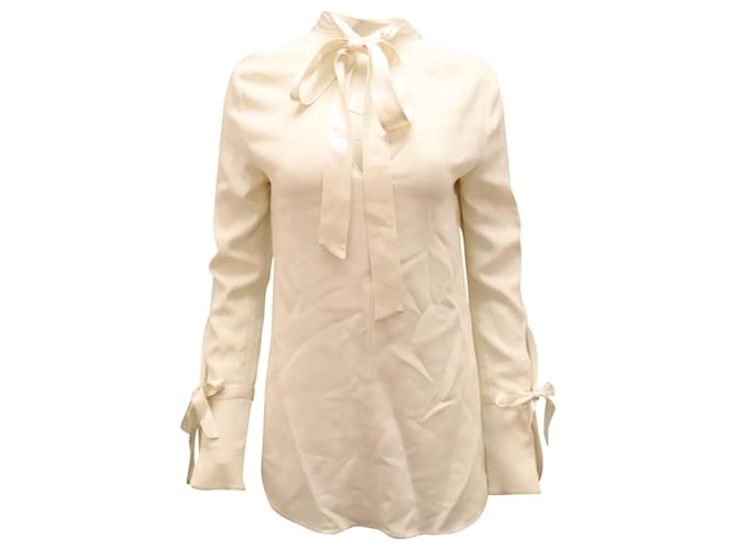 Blusa Veronica Beard Costello em Viscose Branca Branco Cru Fibra de celulose  ref.479616