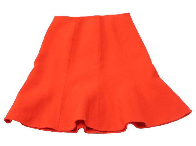 Oscar De La Renta Panel Midirock aus roter Wolle