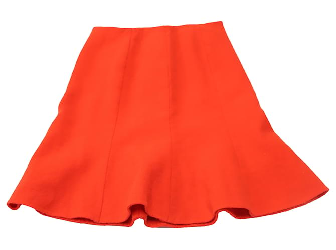 Oscar De La Renta Panel Midi Skirt in Red Wool  ref.479622