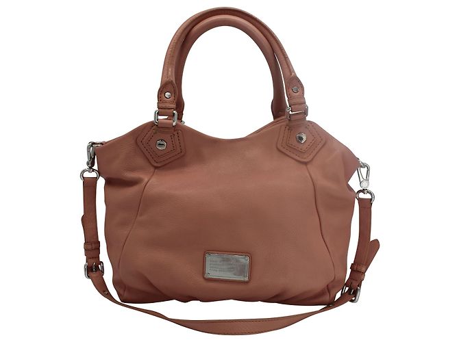 Bolsa de ombro Marc by Marc Jacobs Classic Q Francesca em couro avelã Rosa Pescaria