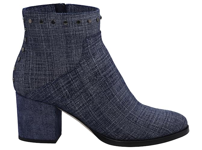 Jimmy Choo Melvin 65 Denim Ankle Boots in Blue Leather  ref.479671