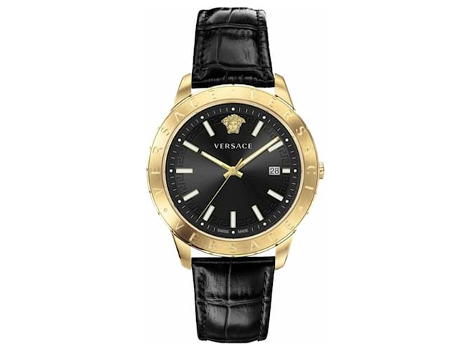 Versace Univers Strap Watch Golden Metallic  ref.479679