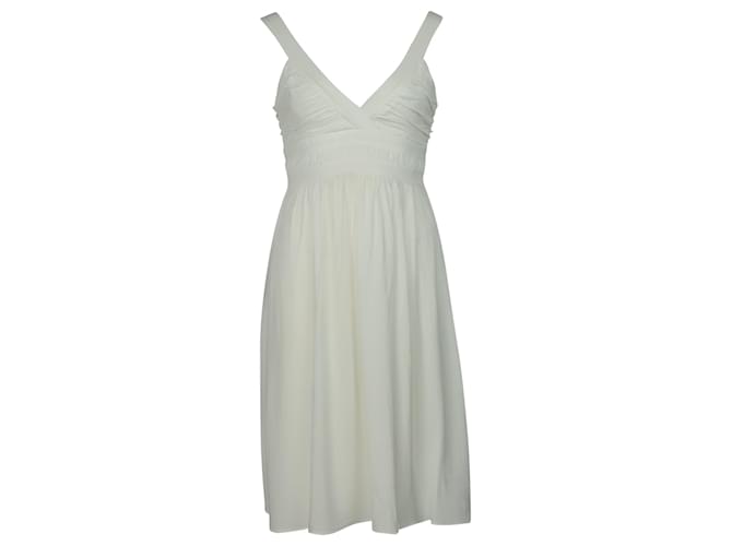 Theory Liv Dress in Ivory White Viscose Cream Cellulose fibre  ref.479726