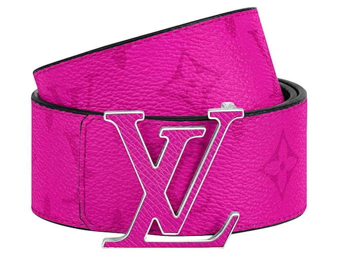 Louis Vuitton LV-Initialen 40 mm Wendegürtel Fuschia Leder  ref.479796