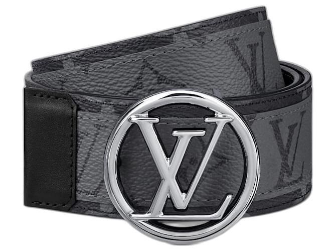 Louis Vuitton Círculo LV 40cinto reversível mm Cinza Couro  ref.479800