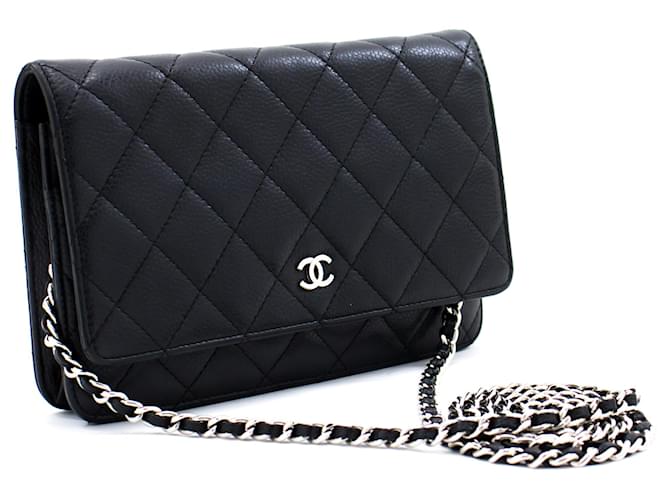 CHANEL Caviar Wallet On Chain WOC Black Shoulder Bag Crossbody Leather ref.479915  - Joli Closet