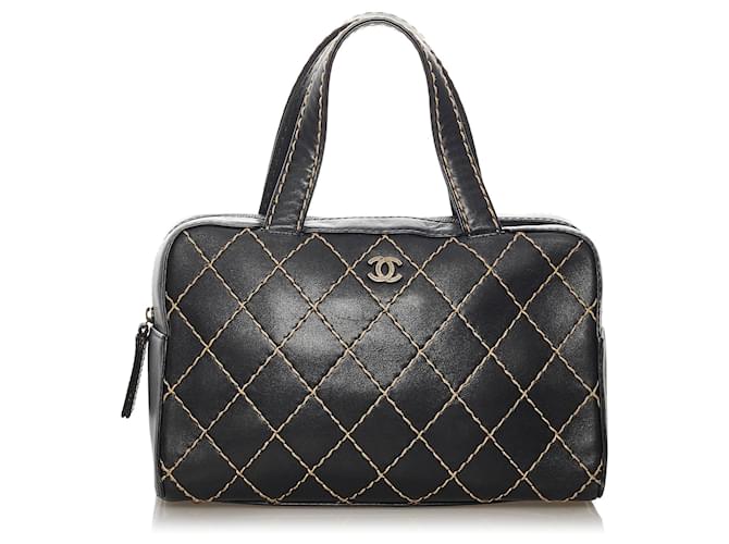 Chanel Black Wild Stitch Leather Handbag  ref.480221