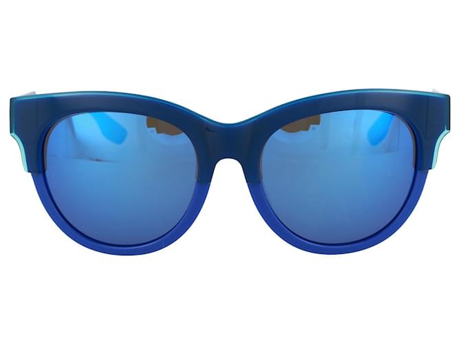 Autre Marque McQ Alexander McQueen Round-Frame Sunglasses Blue Acetate Cellulose fibre  ref.480349