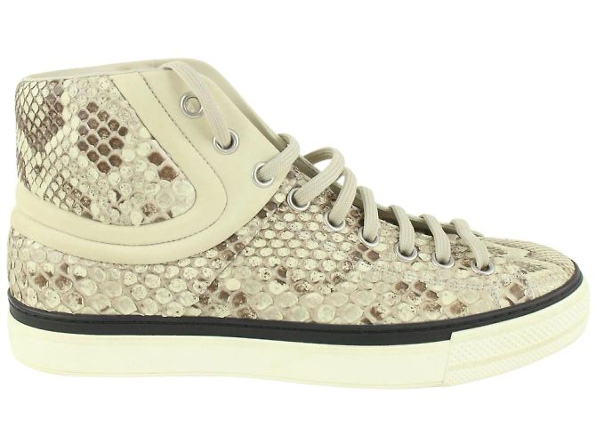 Louis Vuitton men's 8 US Python Ivory Cream High Top Sneaker