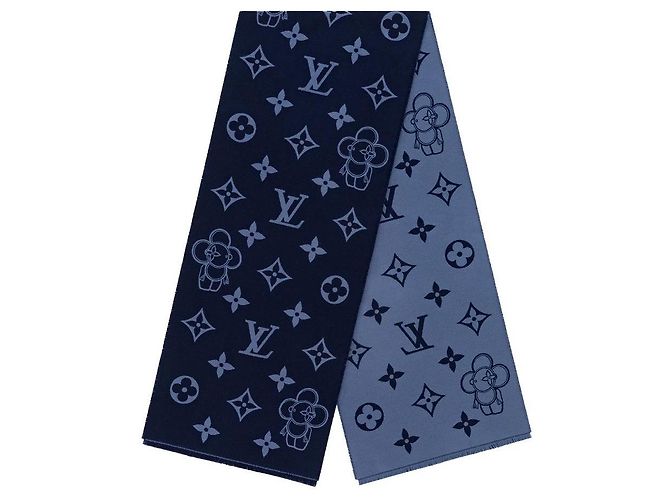 Louis Vuitton Bufanda LV Vivienne Azul Lana