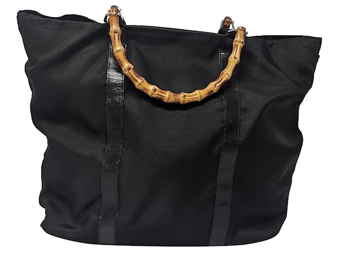 Gucci bamboo tote bag Black Cloth  ref.480405