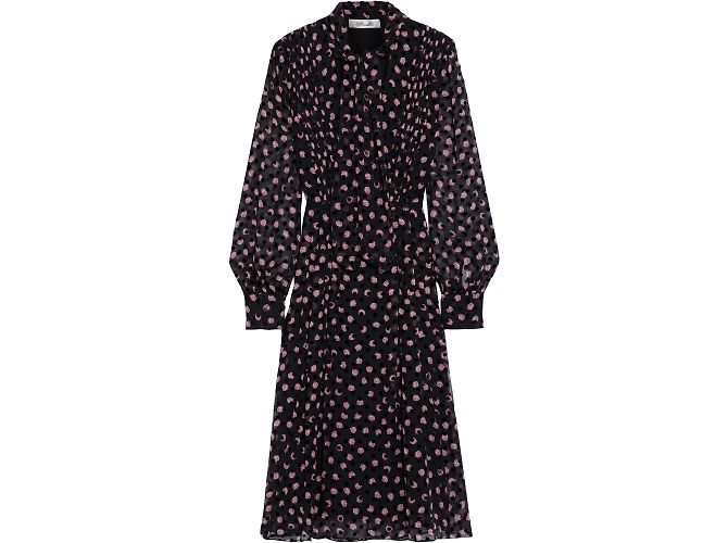 Abito Diane Von Furstenberg in seta e viscosa nero e rosa