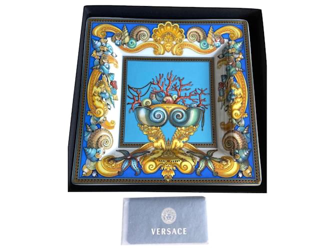 Coupe Les Trésors de la Mer Versace pour Rosenthal Bleu  ref.480640