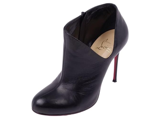 [Usado] Bota Christian Louboutin Sapatos de salto de couro de bezerro sapatos femininos tamanho preto 35 1/2 (equivalente a 22.5 cm)  ref.480670