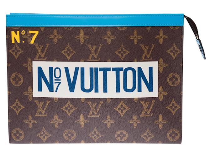 Louis Vuitton Neuf-DEFILES HOMME 2022- Pochette de voyage de la collection Trunk l'Oeil par Virgil Abloh Toile Marron  ref.481285