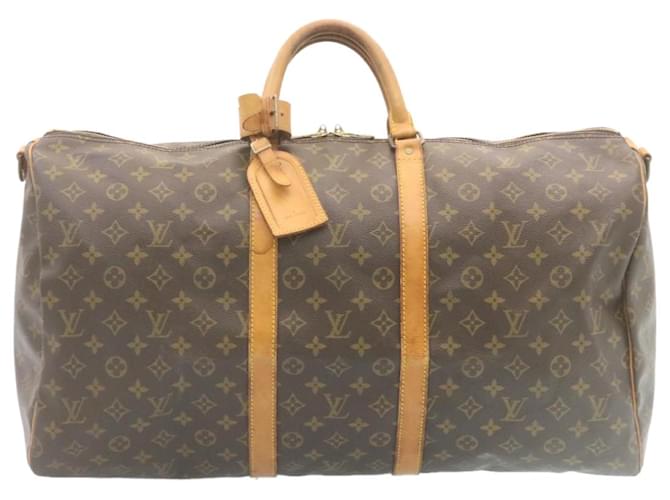 Louis Vuitton Keepall Bandouliere 55 Brown Cloth  ref.481460