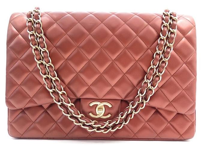 CHANEL CLASSIC TIMELESS MAXI JUMBO HANDBAG CUIR MATELASSE COPPER BAG Pink  Leather ref.481536 - Joli Closet