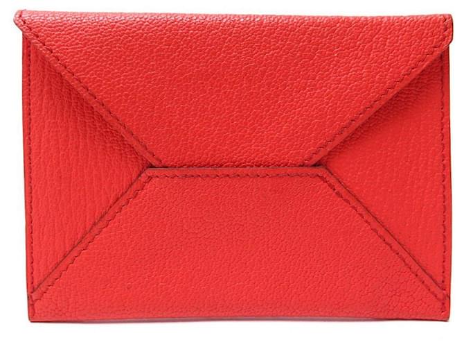 Hermès NEW HERMES CARD HOLDER WRAPPED IN RED MYSORE GOAT LEATHER BOX CARD Goatskin  ref.481555