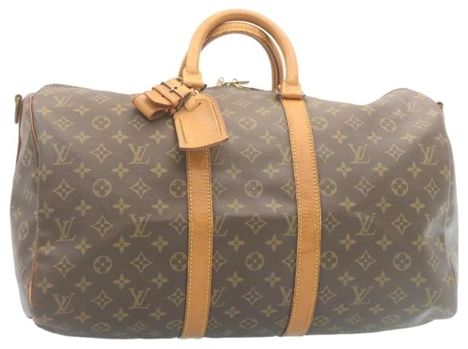 Louis Vuitton Keepall Bandouliere 45 Brown Cloth  ref.482087