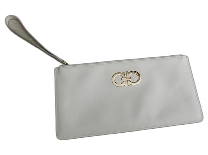 Genuine Leather Woman Clutch Color Beige