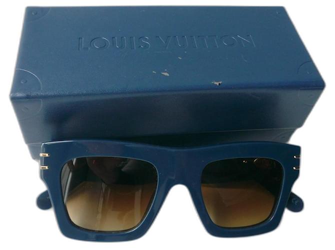 LOUIS VUITTON Quadratische Sonnenbrille LV BLADE Blau Neuwertiger Zustand Acetat  ref.482573