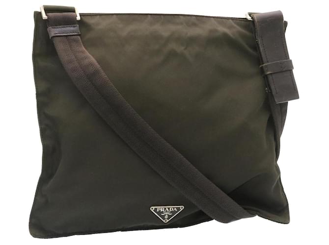 PRADA Shoulder Bag Nylon Khaki Auth ar6016  ref.482578