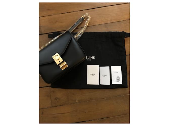 Celine Black Leather Medium Classic Box Shoulder Bag Celine