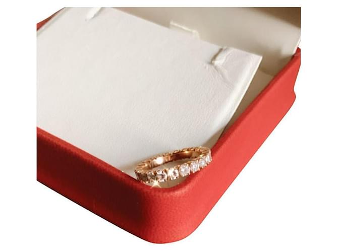 Autre Marque Fede nuziale con diamanti brillanti incastonati (idem destino di Cartier) Bianco Oro rosa  ref.482747