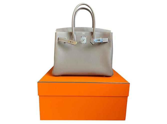 Hermès Birkin Bege Cinza Couro  ref.482758